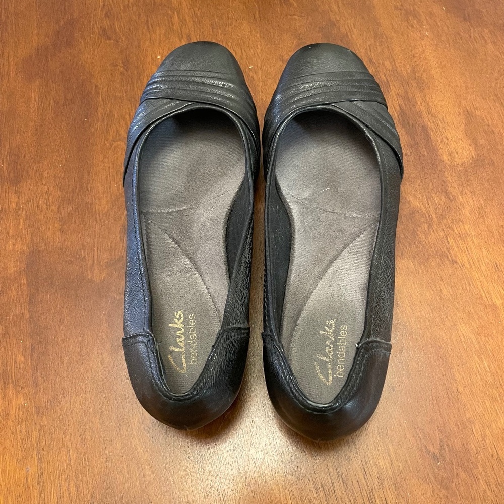 Clarks Bendables Women's Ballet Flat Dress Shoes, Dark Brown, Size 10